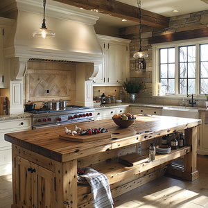 บริการเรนเดอร์3D สำหรับแนวคิดห้องครัวโบราณแบบอเมริกันดั้งเดิมการออกแบบเฟอร์นิเจอร์บ้านที่สร้างสรรค์ - Product Image 2