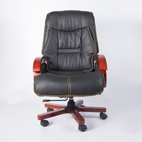 Executive cuir bois moderne confortable siège de bureau directeur informatique cuir chaises pivotantes luxury sillas de oficina