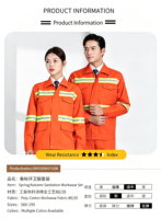 Tenue de travail haute visibilité en polyester anti-plis, épaissie et résistante à l'usure pour les agents d'entretien et d'aménagement paysager printemps-automne