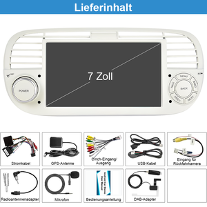 Radio Estéreo para Auto <span class=keywords><strong>Android</strong></span> 15 de 7 Pulgadas con Pantalla IPS, Carplay y GPS para Fiat 500 2007-2015 - Product Image 2