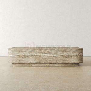 Newstar Modern Style Living Room Hotel Home Decoration Beige Stone Travertine Coffee Table <strong>Marble</strong> - Product Image 2