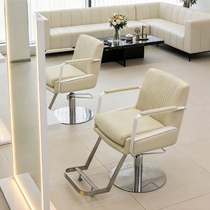 Hydraulic Lifting PU Leather Barber Chair Modern Design High-Density Sponge 360 Degree Swivel Black White for Beauty Salon Hotel - Product Image 2