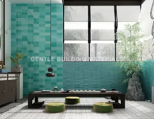 Смешанный зеленый прямоугольник плитки искусства глянцевая кухня декоративные керамические плитки
