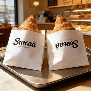 Sacs à pain en papier kraft avec logo personnalisé - Emballage alimentaire écologique pour biscuits/pâtisseries (imprimé, durable) - Product Image 4