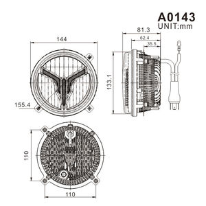 Đèn pha <span class=keywords><strong>LED</strong></span> tròn Fendt Tractor 5.5 inch 41W, chế độ chiếu xa/gần, màu bạc/đen tùy chọn dành cho máy kéo - Product Image 3