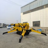 Mini-grue sur chenilles de 2 tonnes avec moteur à essence, stabilisateurs et télécommande sans fil pour la construction sur toiture