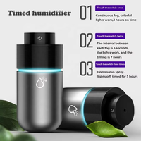 Humidificateur ultrasonique USB mini à minuterie, diffuseur de brume froide coloré en acier inoxydable, purificateur d'air pour voiture et maison, huile essentielle