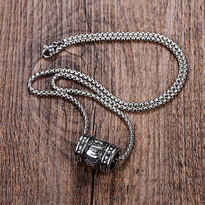 Gioielli Vintage in acciaio inossidabile sei personaggi verità religione buddhismo collana pendente per uomini e ragazzi - Product Image 5