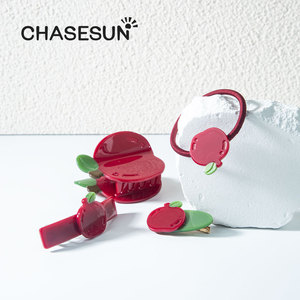 กิ๊บติดผม Chasesun รูปแอปเปิ้ล ขนาด 6.5 ซม. กิ๊บหนีบผมเรซิ่นขนาดเล็ก สำหรับผู้หญิง ใช้ได้ทุกวัน - Product Image 2