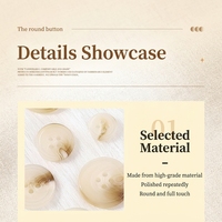 Boutons créatifs durables en résine écologique semi-transparente à dégradé, quatre trous, forme carrée, diamant, étoile, plusieurs tailles, lavables, vente en gros