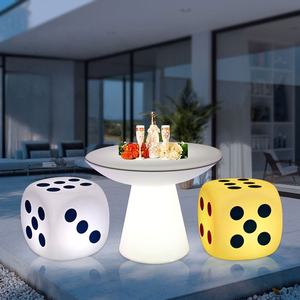 Venta al por mayor con energía solar al aire libre luz Led cubo luz, iluminación muebles cubos, Rgb cubo iluminado asiento bar mesa y silla conjuntos - Product Image 2
