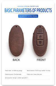 Funda de cuero con cera de aceite para llave de coche inteligente para Nissan Sunny fuga Almera Patrol Xtrail Tiida Altima Rogue qashqai - Product Image 3