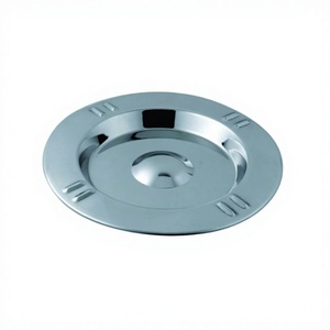 Aristo Round Stainless Steel <b>Ashtray</b> with Ribbed Boundary Wholesale - Product Image 1