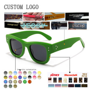 Custom Logo Acetate Sunglasses Polarized UV400 Rectangle <b>Eyewear</b> Unisex Fashion Glasses for Outdoor Wear - Product Image 2