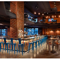 Comptoir de bar moderne pour mariage, Corian de haute qualité avec éclairage LED pour bar à domicile et restaurant