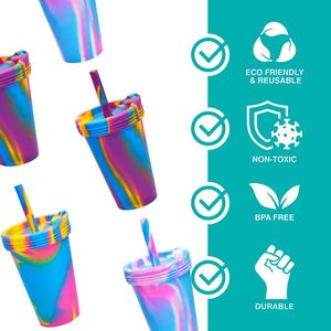 Gobelet à vin et bière en silicone incassable sans BPA de 16 oz avec couvercles et pailles pour boissons froides et chaudes – Offre spéciale - Product Image 3