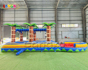 Prix réduit : Château gonflable aquatique palmier 0,55 mm avec toboggan et piscine - Product Image 4