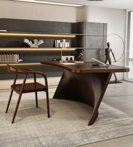 Tavolo da tè di design a forma di ventaglio moderno italiano e minimalista in rovere per casa ufficio tavolo da tè a forma di ventaglio - Product Image 2