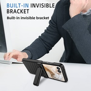 Huanmin Nouveau Modèle Compatible avec Motorola Razr 50/50Ultra Étui de Protection d'Écran Pliable en TPU avec Support Porte-Cartes 40% de Réduction - Product Image 2