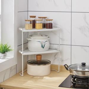 Metal Single-layer Stackable <strong>Corner</strong> Storage Rack Kitchen Spice Storage Countertop Pot Holder <strong>Corner</strong> Shelf for <strong>Under</strong> <strong>Sink</strong> <strong>Cabinet</strong> - Product Image 1
