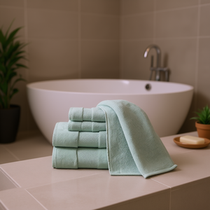 Juego de Toallas de Baño de Algodón, 6 Piezas, Calidad Premium, Secado Rápido, Tejido de Color Sólido, para Baño, Uso Adulto - Product Image 2