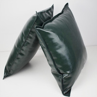 Housse de coussin décorative en similicuir PU effet cire, couleur unie, pour canapé et salon