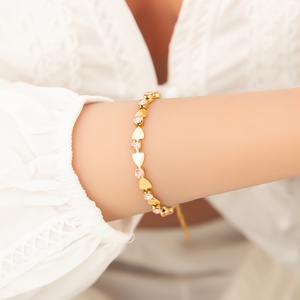 Colorful Patchwork Stainless Steel Bracelet with 18K Gold Electroplating Trendy Niche Design <b>Charm</b> Bracelets for Anniversaries - Product Image 3