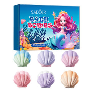 6 pièces/boîtes boule de bain en forme de coquille faite à la main naturelle <span class=keywords><strong>sel</strong></span> de bain moussant personnalisé pour le corps <span class=keywords><strong>sel</strong></span> de bain minéral avec des cristaux - Product Image 1