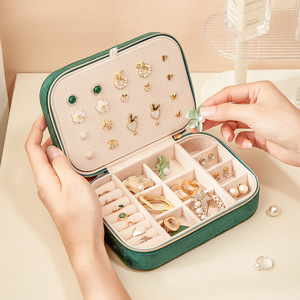 Biểu Tượng Tùy Chỉnh Nhung Lưu Trữ Đồ Trang Sức Trường Hợp Du Lịch Hộp Đồ Trang Sức Tổ Chức Cho Nhẫn Và Bông Tai Vuông Trường Hợp Quà Tặng Cho Du Lịch - Product Image 4