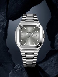 นาฬิกาข้อมือผู้ชาย <span class=keywords><strong>TOMI</strong></span> Square Gold Luxury Sport Charm สายสแตนเลส หน้าปัดโลหะผสม ระบบควอตซ์ - Product Image 5