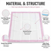 Vente en gros de tapis d'apprentissage jetables pour chiens et chats, rose pâle, anti-fuites, confortables, non-tissés, OEM en vrac