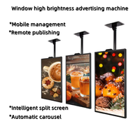 Écran publicitaire LCD suspendu de 32, 43, 50, 55 pouces, haute luminosité 300-500 nits, affichage numérique pour vitrine de magasin