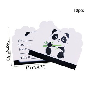 Ensemble de vaisselle jetable sur le thème du panda mignon, décorations d'anniversaire en papier, y compris la décoration de fond, marque <span class=keywords><strong>Wanbo</strong></span> - Product Image 4