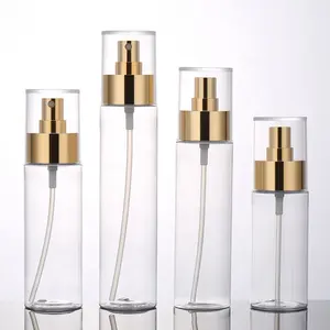 80ml 100ml 120ml 150ml Empty clear round mini cosmetic container facial water perfume plastic rose gold mist 50 ml spray bottle