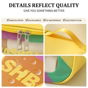 กระเป๋าเครื่องสำอางใสแบบพกพา PVC กันน้ำ สำหรับเดินทาง ชุดอุปกรณ์อาบน้ำสำหรับผู้หญิง กระเป๋าเครื่องสำอางสุดหรูสำหรับสาวๆ  กระเป๋าใส่เครื่องสำอางสำหรับเดินทาง - Product Image 5