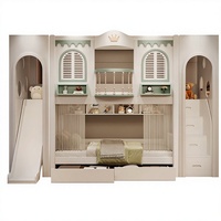 Lits superposés en bois massif sur mesure JINS pour enfants, combinaison table et maison dans les arbres, design écologique, hôtel, école