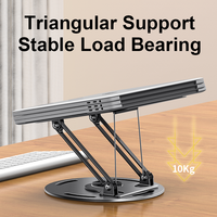 Support d'ordinateur portable ergonomique pliable en métal, réglable et portable, avec design ergonomique pour une rotation à 360 degrés pour bureau