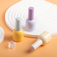 Flacon de vernis à ongles en verre rond de 15 ml, couleur bonbon, finition mate, emballage vide pour huile à cuticules avec bouchon