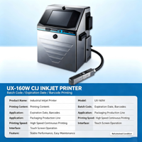 Impresora de Inyección de Tinta Industrial Reacondicionada Cij UX-160W para Códigos de Lote, Fechas de Caducidad y Códigos de Barras para Empaquetado de H