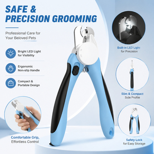 Plastic LED Luminous Anti-Bleeding Pet Nail Clipper & Trimmer with Blood Line Prevention Grooming <b>Tools</b> for Cats & Dogs - Product Image 6