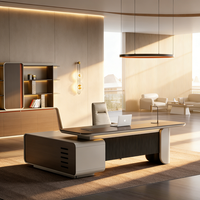 Meubles de bureau, table de bureau en bois, design de bureau de direction, bureaux de luxe en forme de L, bureau de direction pour PDG