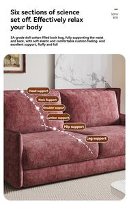 Sofá Cama Tapizado en Chenilla de Estilo Nórdico, Sofá Seccional Moderno en Forma de L con Patas de Metal - Product Image 3