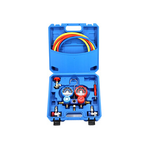 Kit de llenado de refrigerante para aire acondicionado de coche R134a con manómetro doble y válvula para reparación y reemplazo - Product Image 1