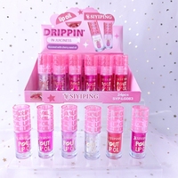 Glace rose 16 pièces Mini teinte à lèvres hydratante mignonne hautement pigmentée emballage de brillant à lèvres personnalisé boîtes en vrac de cosmétiques en gros