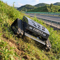 Tondeuse à gazon électrique sans fil télécommandée sur chenilles pour pentes, robot professionnel pour la coupe de l'herbe sur les talus et les bords de route, pour les pentes et les zones accidentées