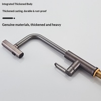 Robinet de cuisine électrique gris en acier inoxydable, extractible, eau chaude et froide, rotation à 360°, design anti-éclaboussures pour éviers à légumes