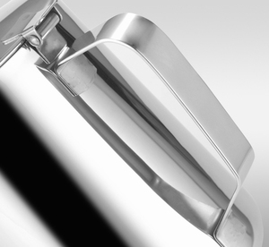 Nhà Sản Xuất Bán Hot Bạc Hoàn Thành 350Ml Thép Không Gỉ Cà Phê <span class=keywords><strong>Pitcher</strong></span> Craft Latte Sữa Bọt <span class=keywords><strong>Pitcher</strong></span> Jug Với Nắp - Product Image 4