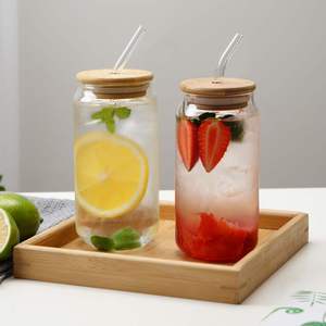 Vente flash : verres à boire en forme de canette de bière pour thé à bulles, 12 oz et 16 oz, avec couvercle en bambou et paille - Product Image 4