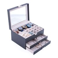 Boîte de rangement pour bijoux en velours et cuir PU avec serrure, pour boucles d'oreilles, bagues et colliers, vente en gros RTS