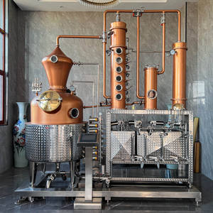 Chaudière alambique à alcool en cuivre 450L Moonshine Colonne Pot Still Distillery Equipment for <span class=keywords><strong>Ethanol</strong></span> Distillation Processing - Product Image 1